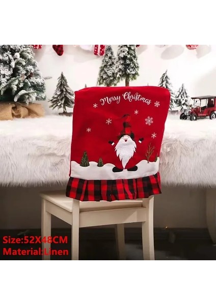 212-KIRMIZI Gnome Noel Gnome Sandalye Kapak Merry Christmas Süslemeleri Ev Için Navidad 2023 Noel Dekor Hediyeler Mutlu Yeni Yıl 2024 Kerst Natale (Yurt Dışından)