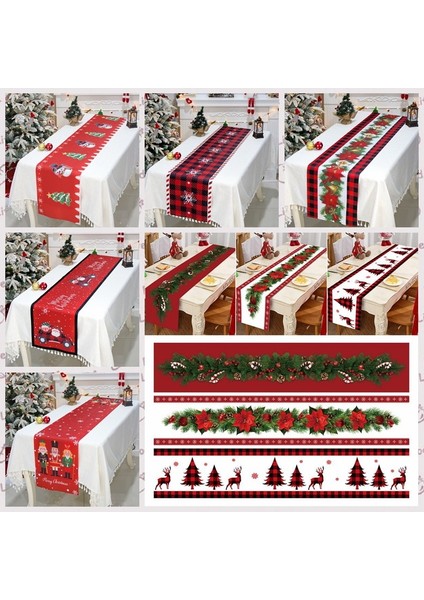 03 Resim Olarak Noel Masa Koşucu Kumaş Merry Christmas Dekorasyon Ev Masa Örtüsü Için Noel Süs Navidad Natal Noel Yeni Yıl Hediyesi 2024 (Yurt Dışından)