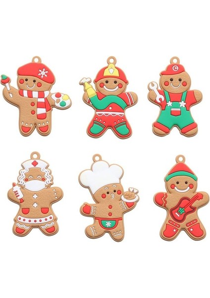 SET11-PVC 1 Takım Zencefilli Kurabiye Adam Noel Ağacı Pvc Süsler Dize Merry Christmas Ağacı Yumuşak Oturma Odası Parti Ev Dekor Malzemeleri (Yurt Dışından)