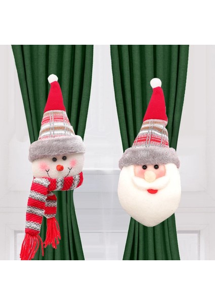 23 Noel Perde Toka Tieback Santa Kardan Adam El Perde Tiebacks Tutma Raptiye Toka Kelepçe Pencere Dekorasyonu Süsler (Yurt Dışından) modelleri
