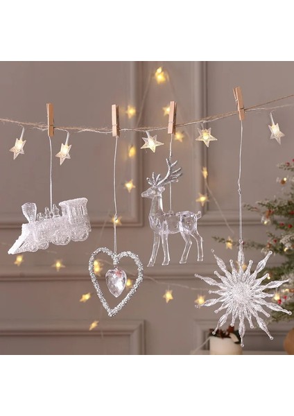 F Kar Tanesi Saçağı Bırak Süsler Kristal Yılbaşı Ağacı Şeffaf Dekorasyon Kolye Noel Ev Dekorasyonu Navidad 2023 (Yurt Dışından) indirimleri