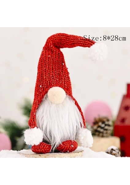 P-Kısa Kırmızı Şapka Noel Kahve Gnome Bebek Kahve Barı Dekorasyon Çiftlik Evi Mutfak Için Peluş Bebek Noel Süslemeleri Ev Için Yeni Yıl 2023 (Yurt Dışından)