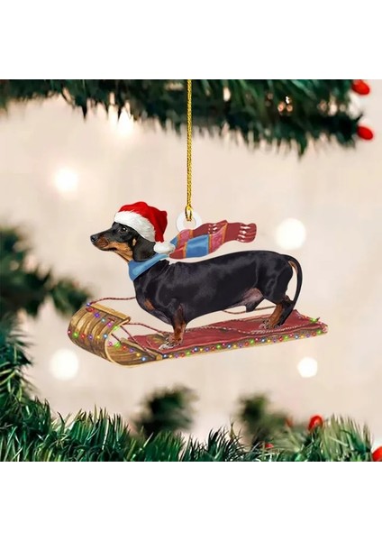 C Bir Boyut Noel Köpekler Süs Çift Taraflı Akrilik Noel Ağacı Kolye Vitray Lot Kristal Boncuk (Yurt Dışından)