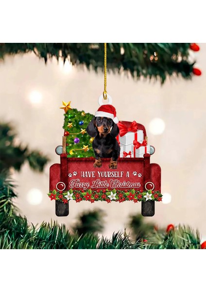 C Bir Boyut Noel Köpekler Süs Çift Taraflı Akrilik Noel Ağacı Kolye Vitray Lot Kristal Boncuk (Yurt Dışından)