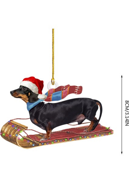 C Bir Boyut Noel Köpekler Süs Çift Taraflı Akrilik Noel Ağacı Kolye Vitray Lot Kristal Boncuk (Yurt Dışından)