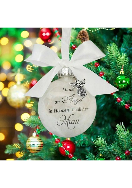 Büyükanne 10X8X8 cm Noel Ağacı Süsleri 2022 Beyaz Noel Topları Melek Süsler Cennette Bir Meleğim Var Noel Anıtı Kolye Ev Dekor (Yurt Dışından) modelleri