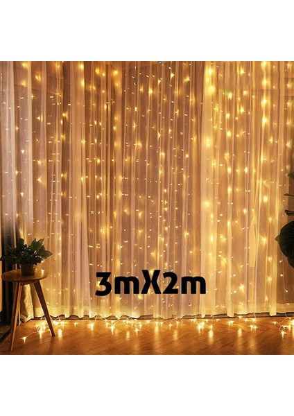 3MX2M Sıcak Beyaz 3m Noel Süs LED Peri Dize Perde Işıkları Garland Festoon Ev Yeni Yıl 2023 Noel 2022 Navidad Için Noel Dekor (Yurt Dışından)