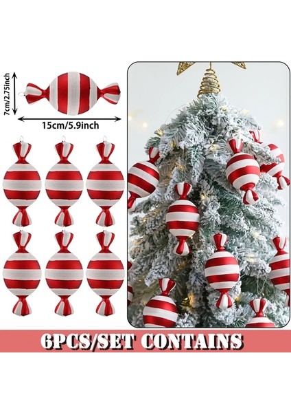 6 Adet Şeker 6 Mix Sevimli Noel Şekerleri Lolipop Noel Ağacı Topları Süs Asılı Noel Ev Dekorasyonu 2023 Navidad Doğum Noel Dekor (Yurt Dışından)