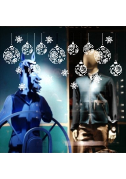 Stil 21 Noel Pencere Çıkartmaları Ay Kar Tanesi Geyik Etiket Merry Christmas Süslemeleri Ev Noel 2022 Dekor Mutlu Yeni Yıl 2023 (Yurt Dışından)