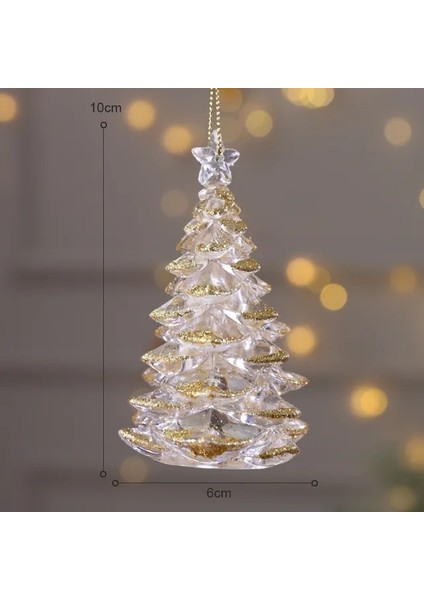 Bir Kar Tanesi Saçağı Damla Süsler Kristal Noel Ağacı Şeffaf Dekorasyon Kolye Noel Ev Dekorasyon Navidad 2023 (Yurt Dışından)