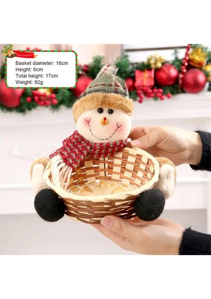 02 Merry Christmas Dekorasyon Yenilikler Şeker Sepeti Noel Ev Dekor Elk Kardan Adam Aperatif Şeker Saklama Sepetleri Noel Hediyesi 2023 (Yurt Dışından) fiyatları