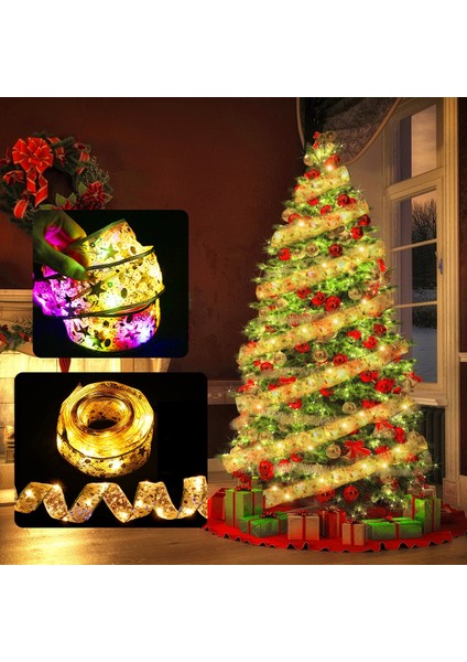 Altın ve Sıcak Işık 5m Şerit Peri Işık Noel Dekorasyonu Noel Ağacı Süsleri Ev Için 2023 Yaylar Dize Işıklar Navidad Doğum Yeni Yıl 2024 (Yurt Dışından)