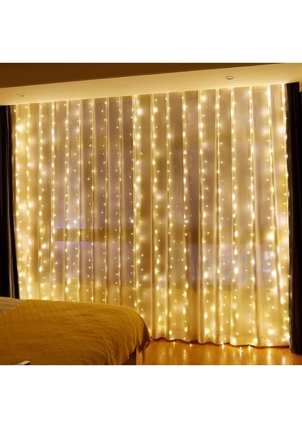Beyaz 3m x 1m 105LED Perde LED Dize Işıklar Noel Dekorasyonu 3m Uzaktan Kumanda Tatil Düğün Peri Çelenk Işıkları Yatak Odası Dış Mekan Ev Için (Yurt Dışından) indirimleri