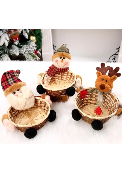 03 Merry Christmas Dekorasyon Yenilikler Şeker Sepeti Noel Ev Dekorasyonu Elk Kardan Adam Aperatif Şeker Saklama Sepetleri Noel Hediyesi 2023 (Yurt Dışından) modelleri