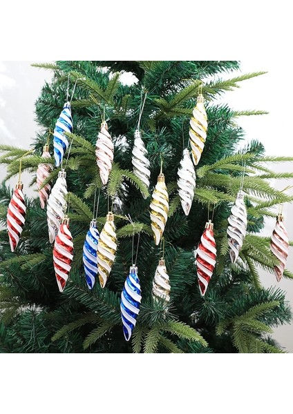 15 Cm-Yeşil Koltuk Değneği 2023 Yeni Yıl Süsleri 6 Adet/grup Noel Ağacı Süslemeleri Boyalı Icicle Koni Şeker Chrismtas Kolye Noel Navidad Ev Dekor (Yurt Dışından)