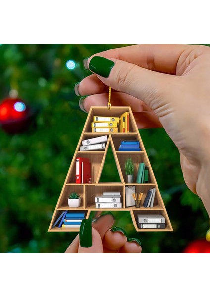 E Kişiselleştirilmiş Noel Süsler Kitap 26 Mektup Şekilli Kitaplık Ağacı Dekorasyon Süs Asılı Kolye Hediyeler Noel W6W8 (Yurt Dışından) fiyatları
