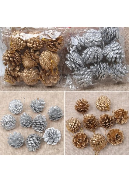 Gümüş 9 Adet/takım Altın Gümüş Suni Çam Kozalağı Dıy Düğün Noel Çelenk Çelenk Dekorasyon Süs Yılbaşı Ağacı Asılı Çam Kozalakları (Yurt Dışından) fiyatları
