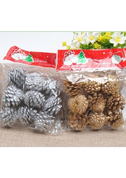 Gümüş 9 Adet/takım Altın Gümüş Suni Çam Kozalağı Dıy Düğün Noel Çelenk Çelenk Dekorasyon Süs Yılbaşı Ağacı Asılı Çam Kozalakları (Yurt Dışından) modelleri