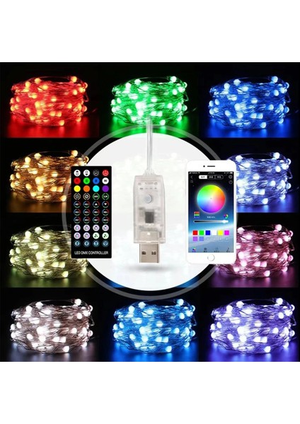 10M 100LED 5/10/20M LED Bluetooth Dize Işık Yılbaşı Ağacı Dekorasyon Uzaktan Kumanda USB Düğün Navidad Çelenk Perde Lambası Peri Ev (Yurt Dışından)