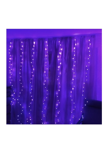 Mor 6m x 3m 600LED Perde LED Dize Işıklar Noel Dekorasyonu 3m Uzaktan Kumanda Tatil Düğün Peri Çelenk Işıkları Yatak Odası Dış Mekan Ev Için (Yurt Dışından)