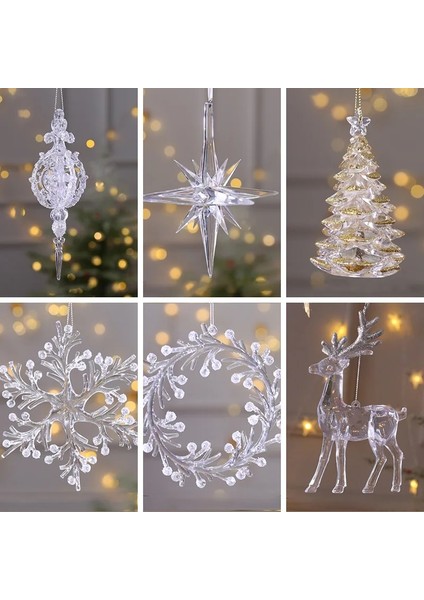 G Kar Tanesi Saçağı Bırak Süsler Kristal Yılbaşı Ağacı Şeffaf Dekorasyon Kolye Noel Ev Dekorasyonu Navidad 2023 (Yurt Dışından) fiyatları