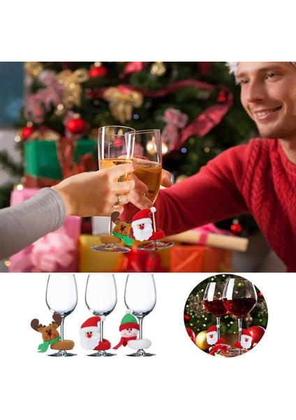 10 Adet-Çan 1/10 Adet Noel Şarap Bardağı Dekorasyon Mutlu Yeni Yıl 2022 Kardan Adam Elk Noel Baba Parti Süslemeleri Ev Masa Süsü (Yurt Dışından) indirimleri