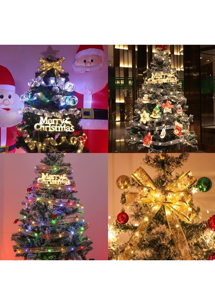 Kırmızı-Beyaz 1m LED Noel Şerit Dize Işıklar 2023 Noel Noel Ağacı Dekorasyon Dıy Dantel Yaylar Kolye Hediye Bronzlaştırıcı Çift Katmanlı Şerit (Yurt Dışından) fırsatları