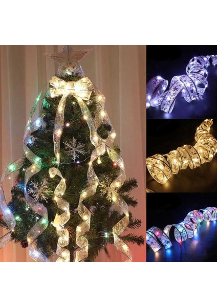 Kırmızı-Beyaz 1m LED Noel Şerit Dize Işıklar 2023 Noel Noel Ağacı Dekorasyon Dıy Dantel Yaylar Kolye Hediye Bronzlaştırıcı Çift Katmanlı Şerit (Yurt Dışından) indirimleri