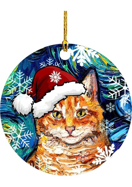 F Noel Süslemeleri Ahşap Düz Kedi El Sanatları Kolye Güzel Hayvan Noel Şapka Kedi Ağacı Askı Süsleri Yeni Yıl Noel Hediyesi Oyuncak (Yurt Dışından) modelleri