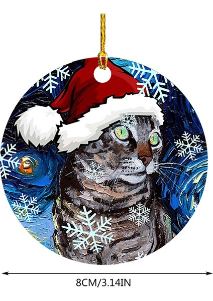 F Noel Süslemeleri Ahşap Düz Kedi El Sanatları Kolye Güzel Hayvan Noel Şapka Kedi Ağacı Askı Süsleri Yeni Yıl Noel Hediyesi Oyuncak (Yurt Dışından) fırsatları