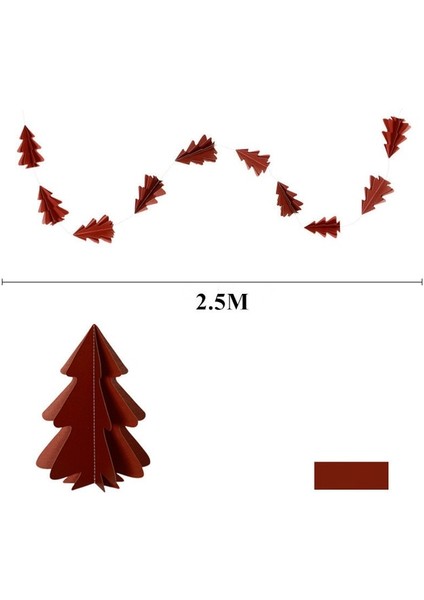 Kahve Ev Için Mutlu Noeller Süslemeleri 3D Noel Ağacı Kağıt Garland Yeni Yıl 2023 Noel Christmastree Süsler Kerst 2022 Navidad (Yurt Dışından)