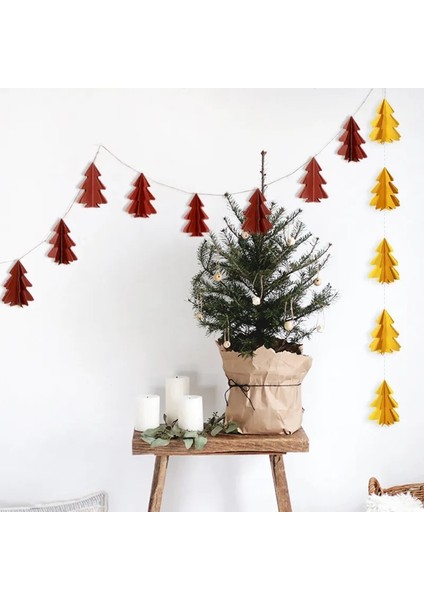 Kahve Ev Için Mutlu Noeller Süslemeleri 3D Noel Ağacı Kağıt Garland Yeni Yıl 2023 Noel Christmastree Süsler Kerst 2022 Navidad (Yurt Dışından)