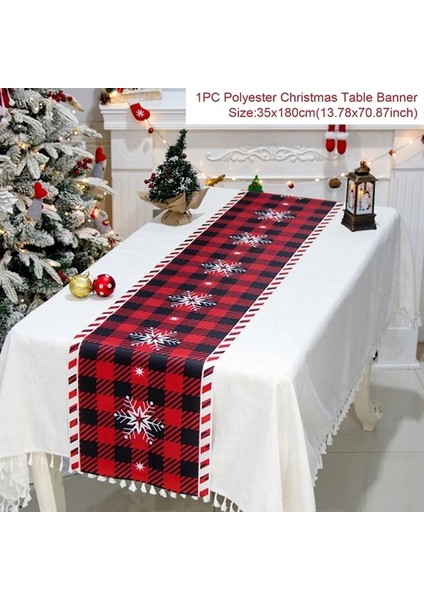 08 Resim Olarak Noel Masa Koşucu Kumaş Merry Christmas Dekorasyon Ev Masa Örtüsü Için Noel Süs Navidad Natal Noel Yeni Yıl Hediyesi 2024 (Yurt Dışından)