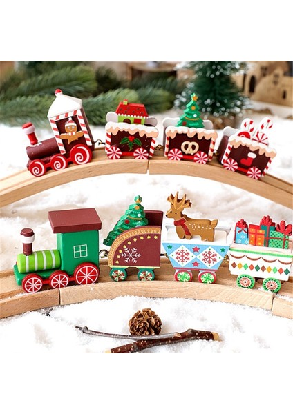 Noel Ahşap Noel Tren Süs Noel Dekorasyon Ev Için Noel Baba Bebek Hediye Oyuncaklar El Sanatları Masa Navidad Deco Noel 2022 Yeni Yıl (Yurt Dışından)