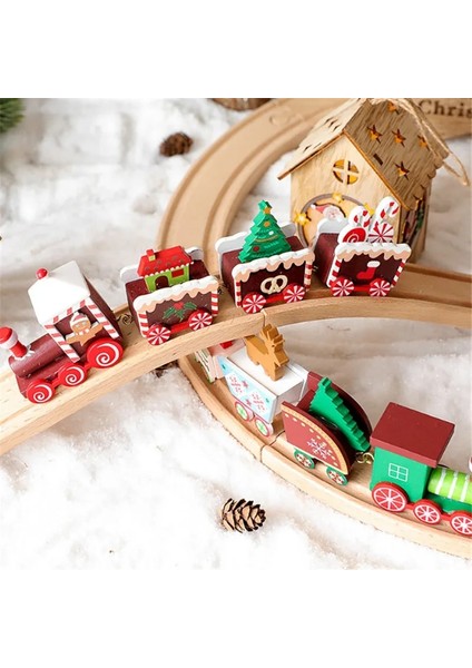 Noel Ahşap Noel Tren Süs Noel Dekorasyon Ev Için Noel Baba Bebek Hediye Oyuncaklar El Sanatları Masa Navidad Deco Noel 2022 Yeni Yıl (Yurt Dışından)