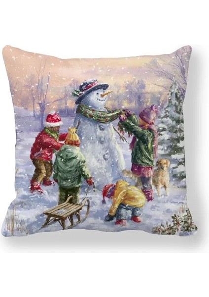 Bffc 8 45X45 cm Noel Yastık Örtüsü Merry Christmas Süslemeleri Ev Için Noel Baba Pamuk Keten Kapak Yastık Ev Dekor Yastık Kılıfı (Yurt Dışından)