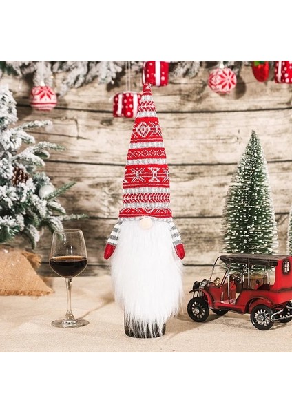 2--Stylea Mutlu Noeller Gnome Şarap Şişesi Kapağı Noel Noel Dekorasyonu Ev Için 2021 Noel Süsleri Natal Navidad Yeni Yıl 2022 (Yurt Dışından)