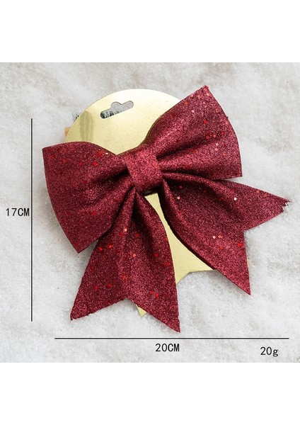 Şarap Kırmızısı Yay Noel Topu Boyalı Top Altın Simli Şampanya Glitter Yıldız Noel Ağacı Asılı Pencere Dekorasyonu Küçük Hediyeler Oyuncaklar (Yurt Dışından)