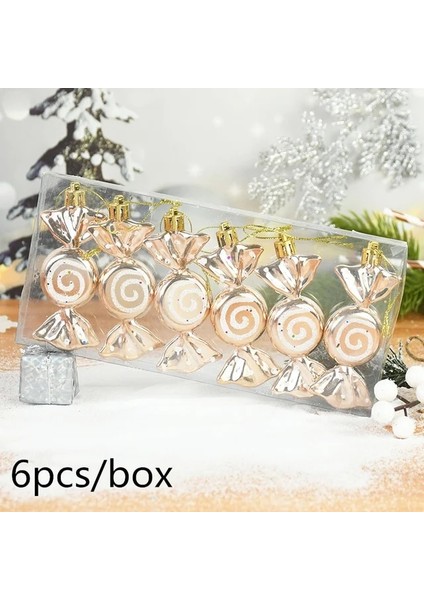 Şampanya Noel Şeker Kamışı Süslemeleri Noel Ağacı Askı Süsleri Koltuk Değneği Lolipop Kolye Ev Noel Yeni Yıl Navidad Hediyeler (Yurt Dışından)
