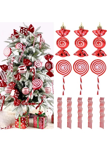 Şampanya Noel Şeker Kamışı Süslemeleri Noel Ağacı Askı Süsleri Koltuk Değneği Lolipop Kolye Ev Noel Yeni Yıl Navidad Hediyeler (Yurt Dışından)