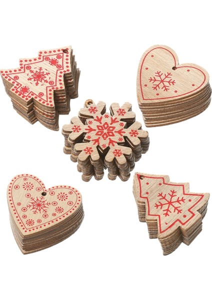 18 Adet Ağaç 18 Adet/grup Dıy Beyaz ve Kırmızı Noel Ahşap Kolye Noel Süsler Çocuklar Için Noel Hediyeleri Noel Ağacı Süsler Süslemeleri (Yurt Dışından) modelleri