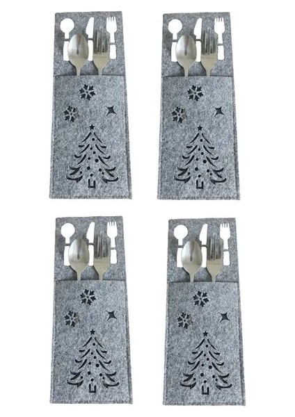 Stil 31-10X25CM 4pcs 44 Stiller Noel Bıçak ve Çatal Tutucu Elk Noel Ağacı Cep Çatal Bıçak Takımı Çanta Dokunmamış Kumaş Tencere Organizatör Masa Dekoru (Yurt Dışından)