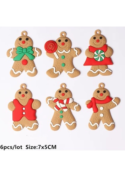 3-6pcs-Yeni Büyük 6/12 Adet Zencefilli Kurabiye Adam Noel Ağacı Süsler Asılı Kolye Noel Sevimli Komik Çocuk Hediye Navidad 2023 Ev Yeni Yıl 2024 Dekor (Yurt Dışından)