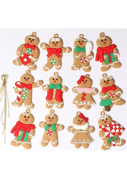 3-6pcs-Yeni Büyük 6/12 Adet Zencefilli Kurabiye Adam Noel Ağacı Süsler Asılı Kolye Noel Sevimli Komik Çocuk Hediye Navidad 2023 Ev Yeni Yıl 2024 Dekor (Yurt Dışından)