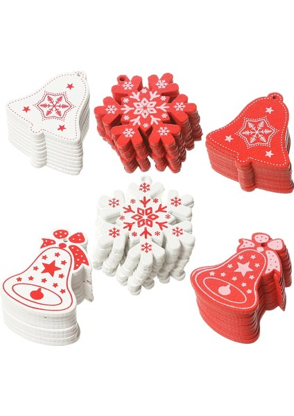 18 Adet Ağaç 18 Adet/grup Dıy Beyaz ve Kırmızı Noel Ahşap Kolye Noel Süsler Çocuklar Için Noel Hediyeleri Noel Ağacı Süsler Süslemeleri (Yurt Dışından) indirimleri