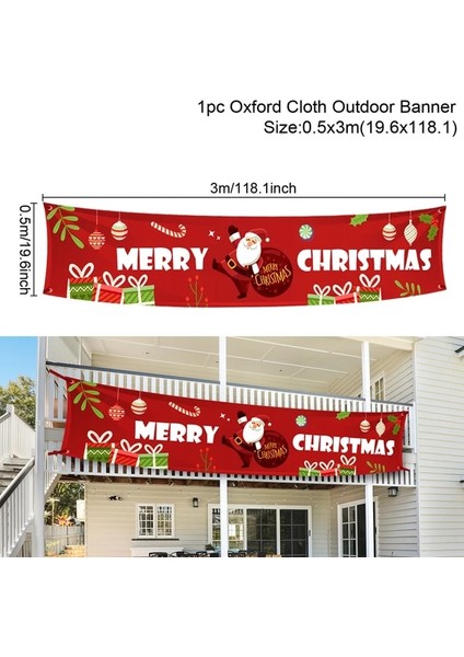 Stil 8 Resim Olarak Noel Açık Banner Bayrak Merry Christmas Dekorasyon 2023 Noel Süsleri Hediyeler Navidad Noel Natal Mutlu Yıllar 2024 (Yurt Dışından)