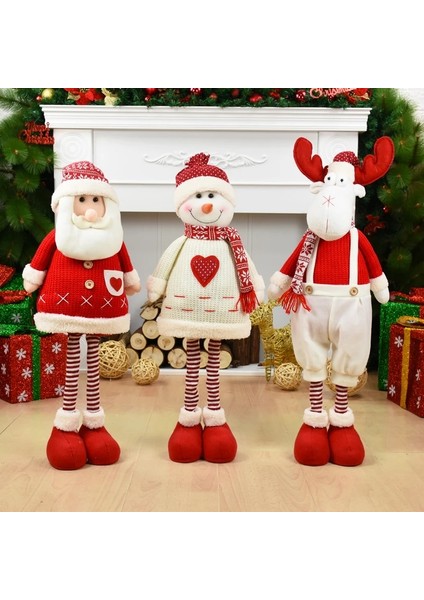 391-1 1 Adet Büyük Boy Noel Bebek Geri Çekilebilir Noel Baba Kardan Adam Elk Noel Figürleri Noel Dekorasyon Çocuk Için Hediye Noel Ağacı Süsleme (Yurt Dışından)