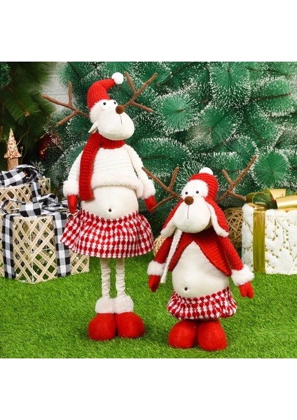 391-1 1 Adet Büyük Boy Noel Bebek Geri Çekilebilir Noel Baba Kardan Adam Elk Noel Figürleri Noel Dekorasyon Çocuk Için Hediye Noel Ağacı Süsleme (Yurt Dışından)