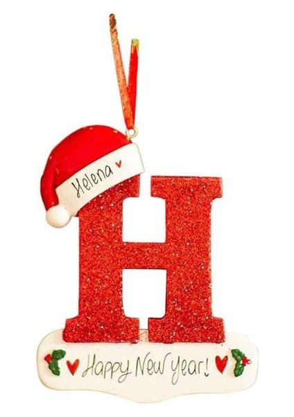 Dıy - H Noel Ağacı Dekorasyon Mektup Kolye 26 Harfler Ev Tatil Akrilik Dıy Kolye Noel 2022 Yeni Yıl Dekor Süs Navidad (Yurt Dışından)