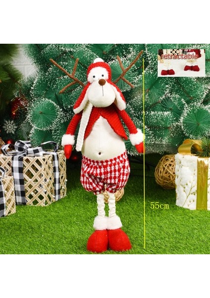 391-3 1 Adet Büyük Boy Noel Bebek Geri Çekilebilir Noel Baba Kardan Adam Elk Noel Figürleri Noel Dekorasyon Çocuk Için Hediye Noel Ağacı Süsleme (Yurt Dışından)